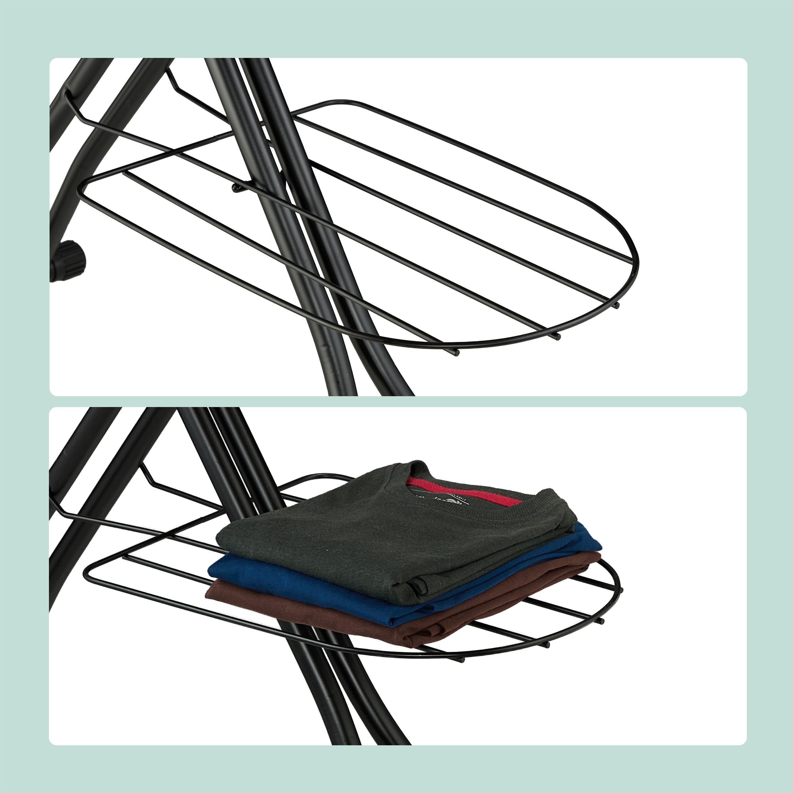 Relaxdays Table à Repasser, Pliable, Planche réglable en Hauteur, Plateau de Repassage L x P : env. 110 x 33 cm, Rouge
