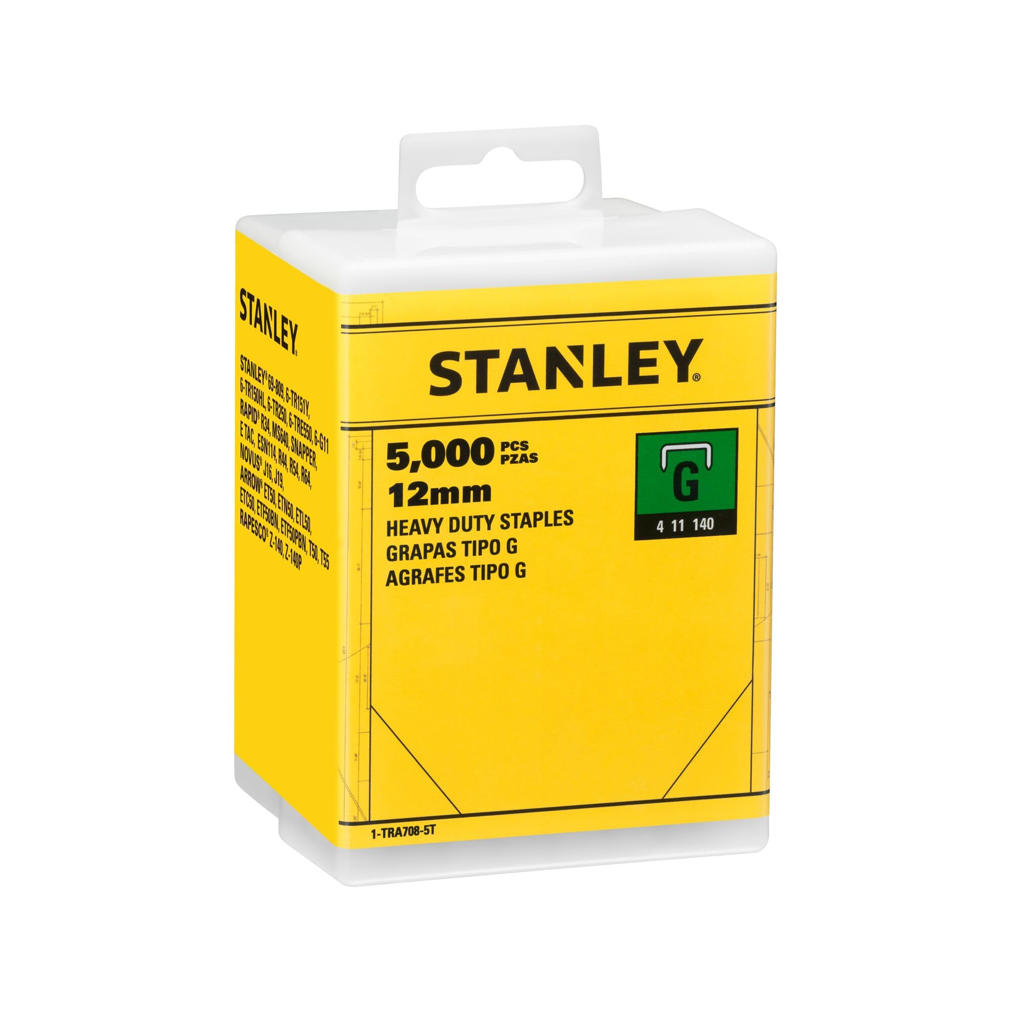 1-TRA708-5T Heavy-Duty Staples 12mm (5000 Pieces)