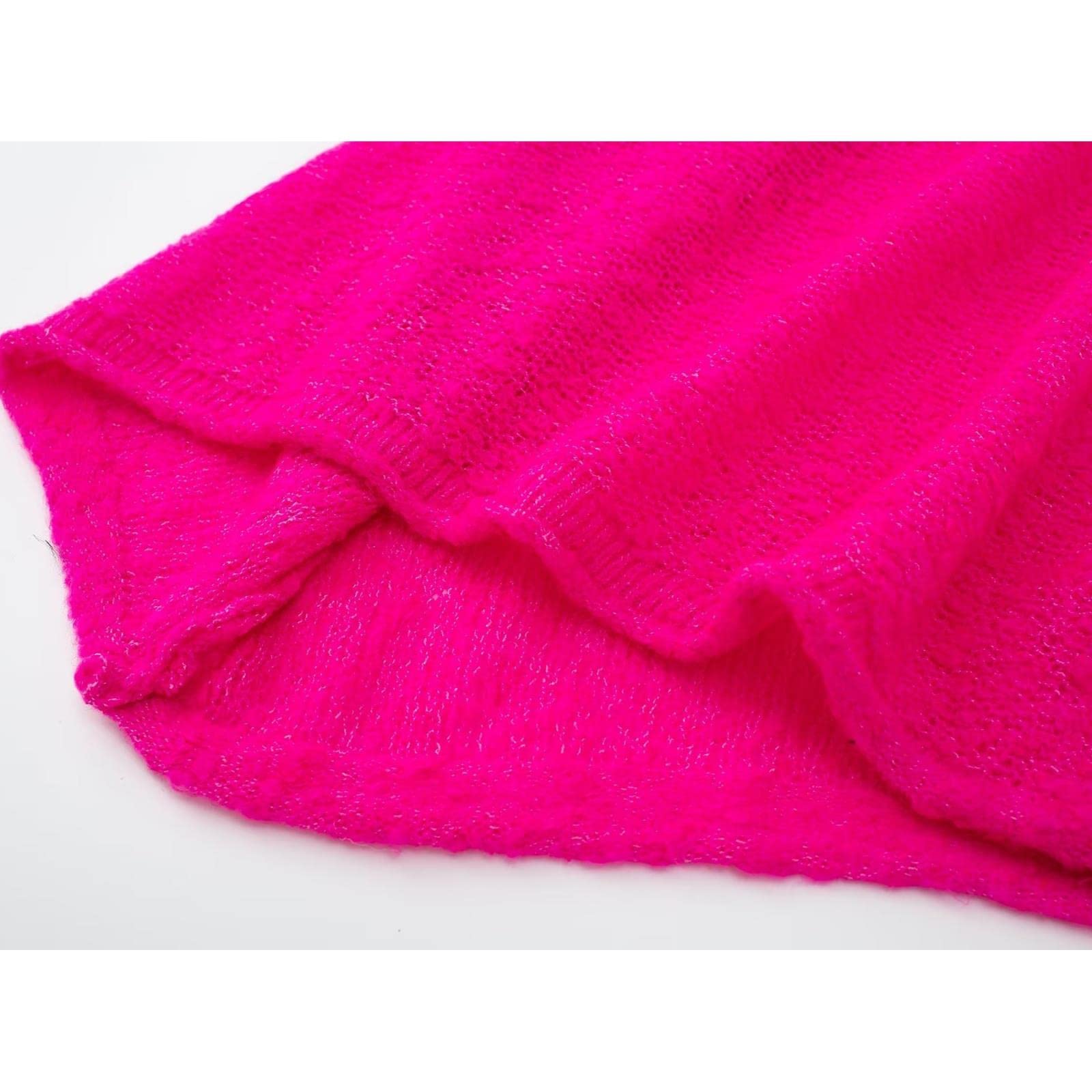 Vestido largo de punto rojo rosa de cuello alto para mujer, vestidos elegantes de manga larga para mujer, ropa de otoño e invierno
