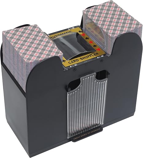 Card Shuffler 2/4/6 Deck, Automatic Electric Playing Card Shuffler, Battery Operated Poker UNO Shuffling Machine, for Family Party Games