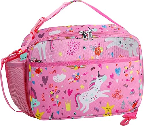 Miniatura 18 de RLGPBON Lonchera para Niños, Lonchera con Aislamiento Térmico para Niños y Niñas, Bonita Bolsa de Almuerzo y Lonchera Reutilizable para Niños Bolsa