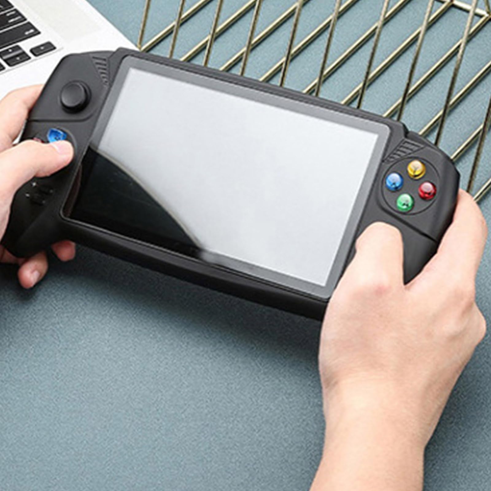 Joystick - Consola de juegos retro, dispositivo de mano de 7 pulgadas, pantalla grande, tarjeta de memoria recargable, expansión de tarjeta de memoria doble, consola retro, pantalla grande, accesorios