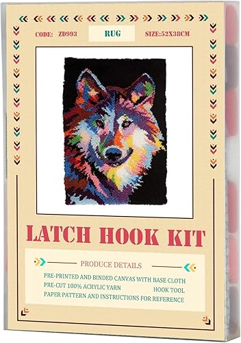 Miniatura 12 de YOOTOM Kit de alfombra con gancho de flores sonrientes, juego de alfombras con gancho de pestillo, tapete de ganchillo hecho a mano con hilo anudado