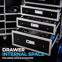 Vista 5 de Universal Flight Utility & Storage Case con cajones y compartimentos y tablero de ruedas bien remachado de alta calidad doble borde lengüeta