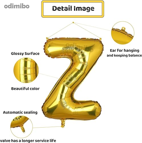 Miniatura 9 de Globos dorados grandes de 40 pulgadas con la letra A de helio, globo dorado de Mylar para decoración de fiestas de cumpleaños, palabra personalizada