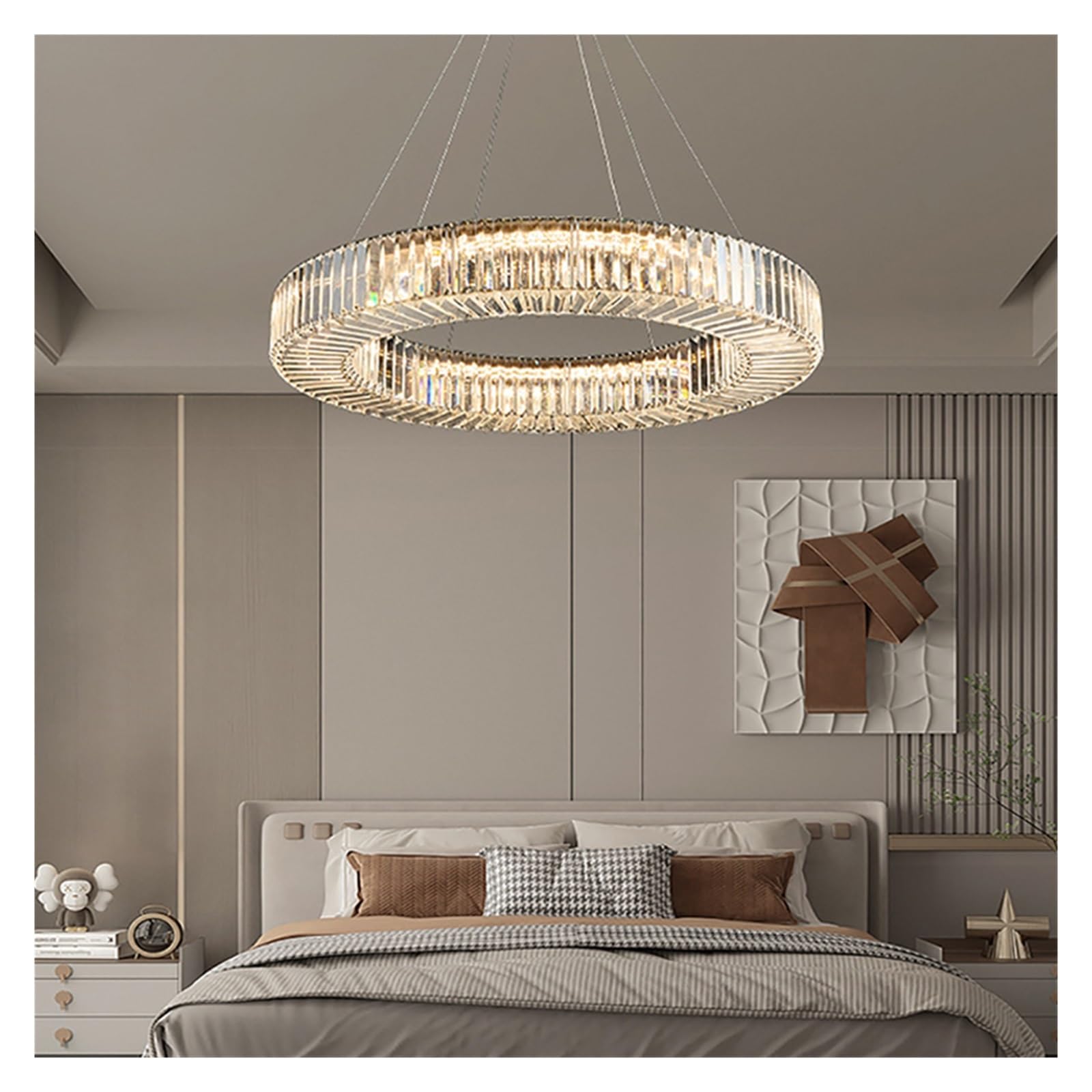 KLXSIVU Long Chandeliers for Dining Room Golden Luxury Crystal Modern Hanging Lamp Ceiling Home Decor Lighting Fixture LED Lustres
