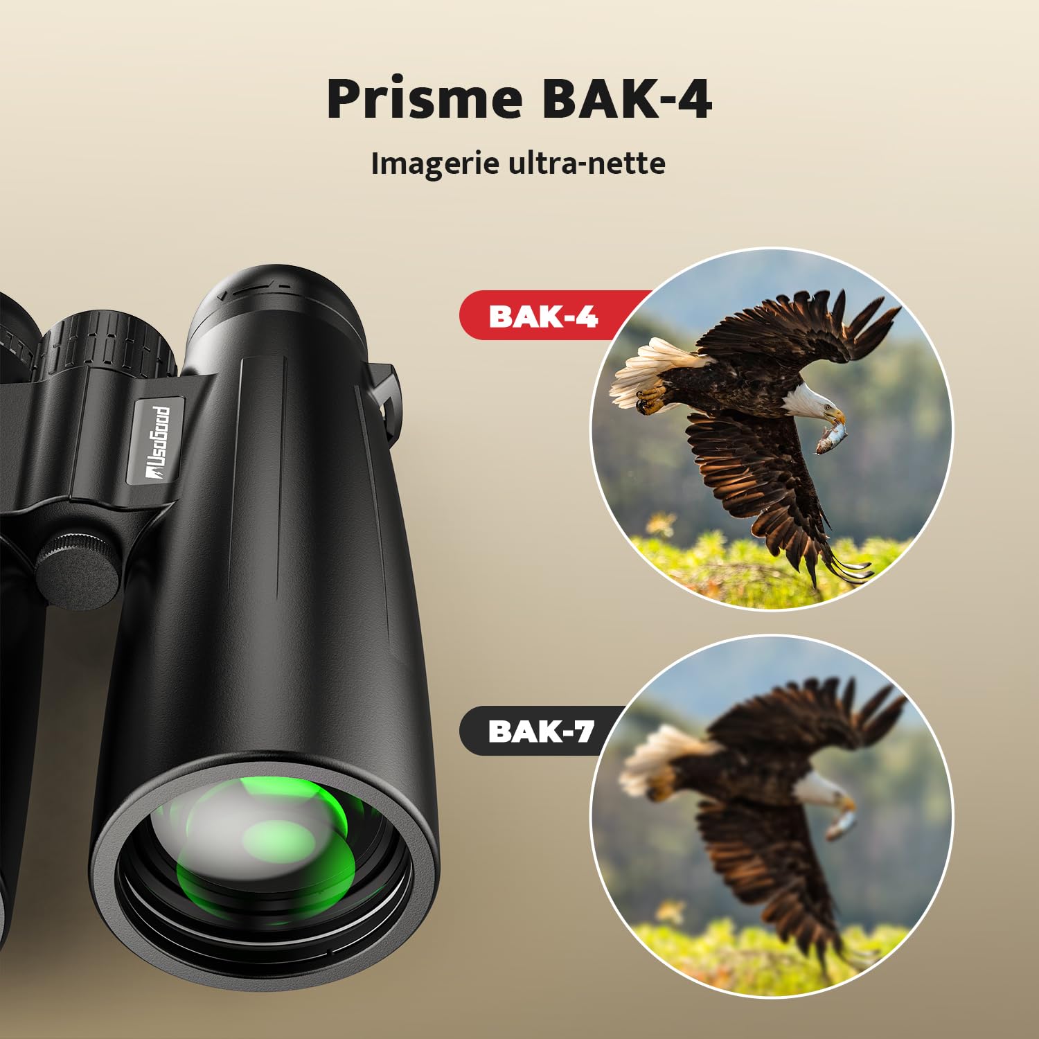 usogood Jumelles Adultes Puissante 15x56,Jumelles Professionnelles HD | avec Prisme BAK4 et Lentilles FMC, Jumelle Adultes Étanches et Légères pour Observation des Oiseaux, Événements Sportifs