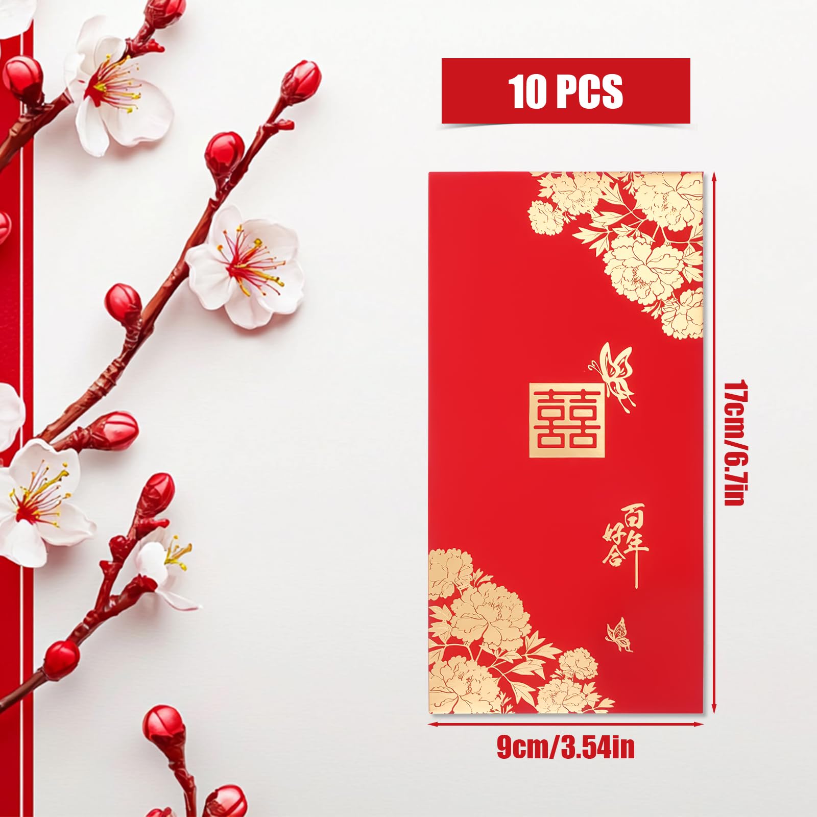 10pcs Wedding Red Envelopes - Image 2