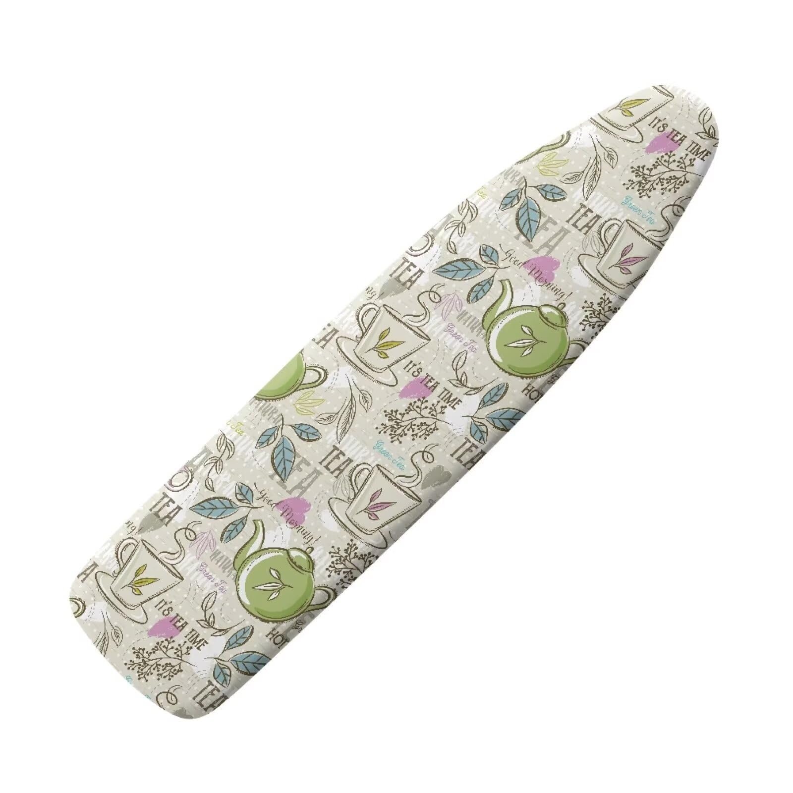Poceacles Copertura per asse da stiro con stampa a tema tè, resistente alle macchie, copertura di ricambio per asse da stiro, riflettente, S