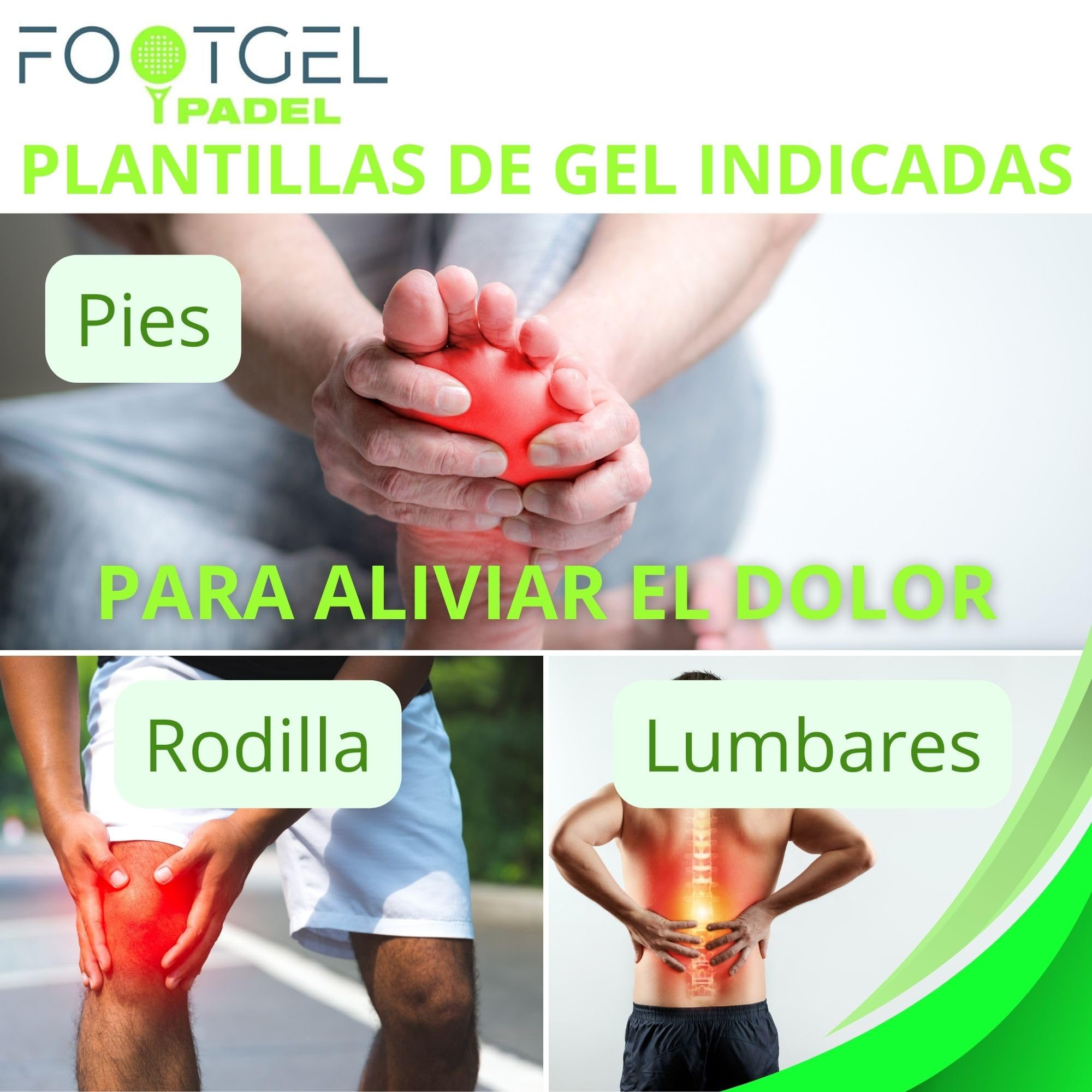 Plantillas Padel Gel Deportivas Transpirables Estabilizadoras Tallas 43-47