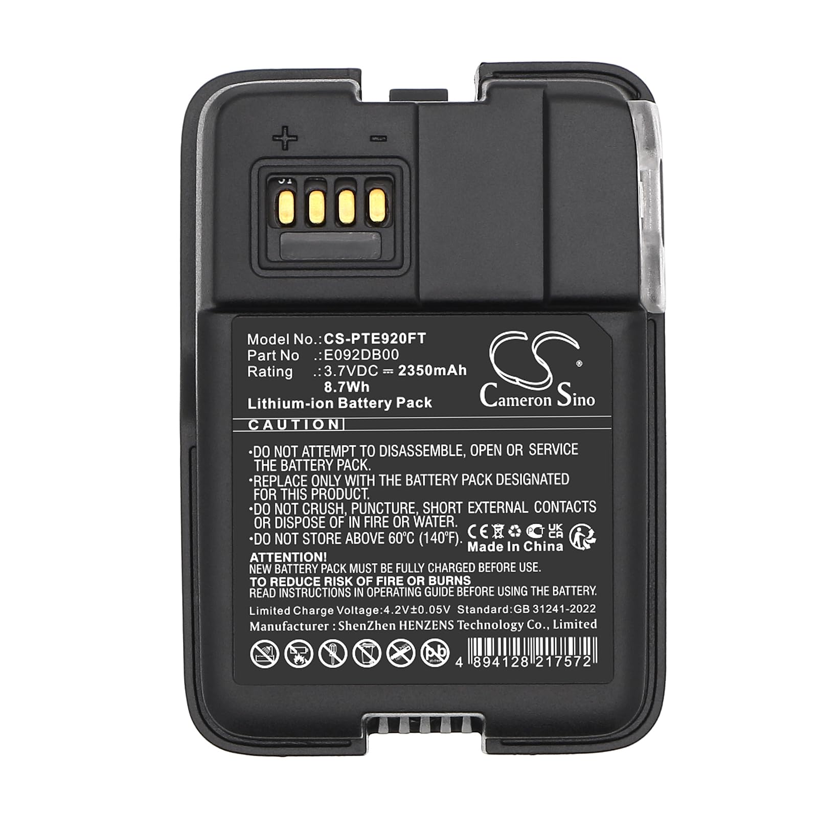 TECHTEK Batterie 2350mAh Compatible avec [Petzl] Swift RL, Swift RL Pro remplace E092DB00
