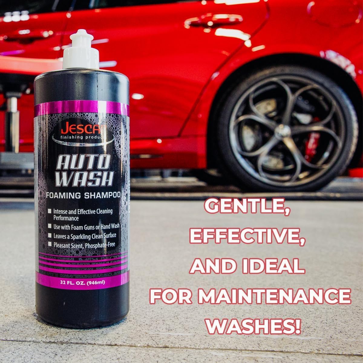 Jescar Auto Wash Shampoo - 32oz - PH-neutral car wash soap for ultimate paint protection, Use in Foam Cannon, foam Guns, & 5 Gallon Bucket. Safe for Cars, Trucks, Motorcycles, RVs & More. - Image 2