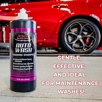 Jescar Auto Wash Shampoo - 32oz - PH-neutral car wash soap for ultimate paint protection, Use in Foam Cannon, foam Guns, 5 Gallon Bucket. Safe for Cars, Trucks, Motorcycles, RVs & More.
