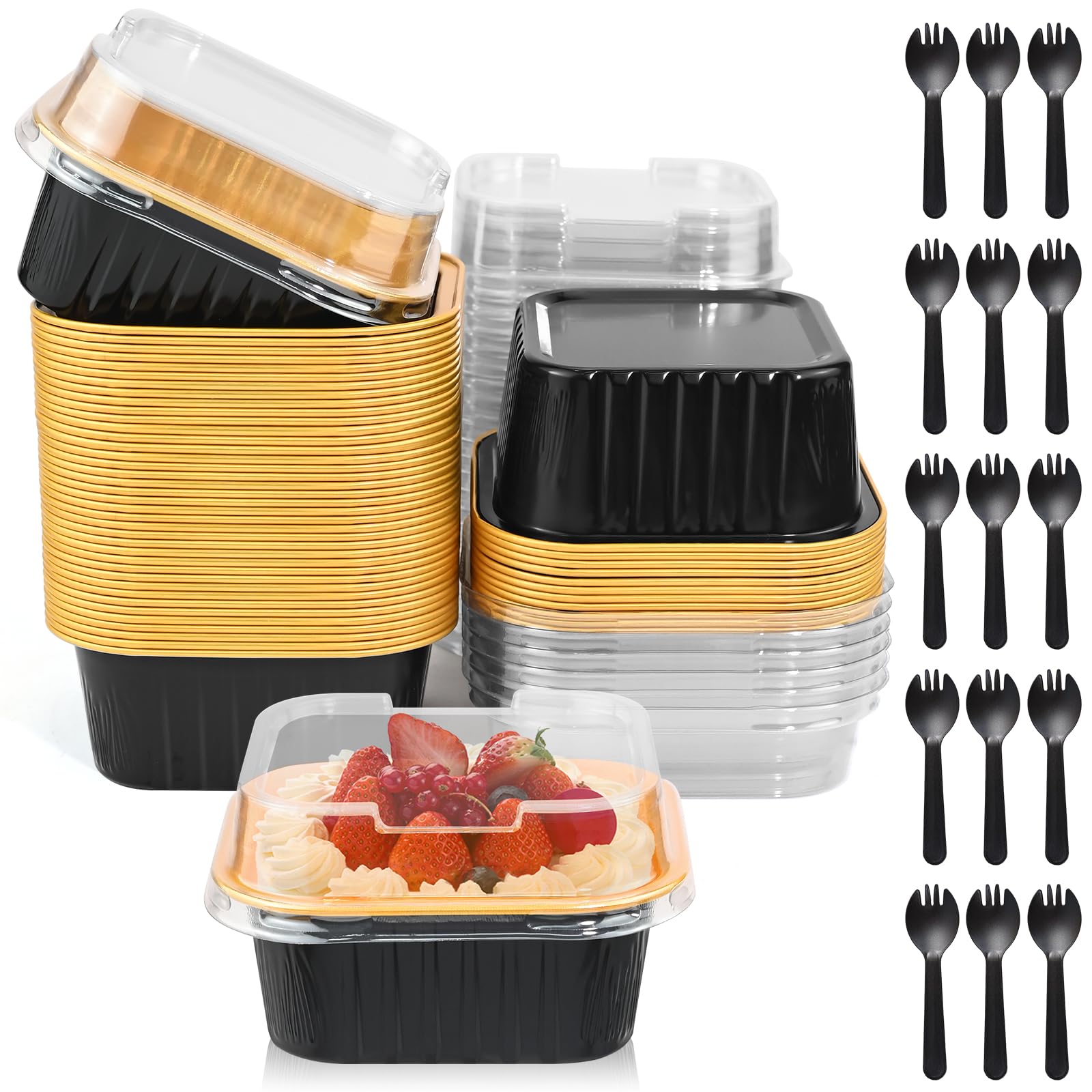 150PCS/50 Sets Mini Loaf Cake Cases