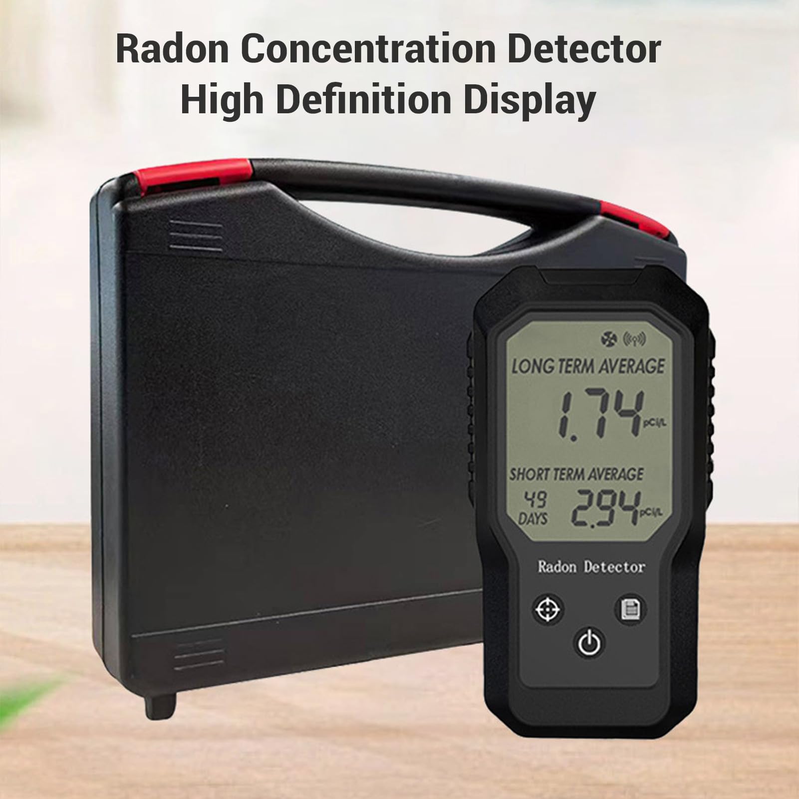 Pyhodi Cyfrowy Detektor Radonu, Wyniki Długoterminowe i Krótkoterminowe Wyświetlanie Domu z potrójną osłoną i Montażem ściennym. Radon Tester z przenośną konstrukcją