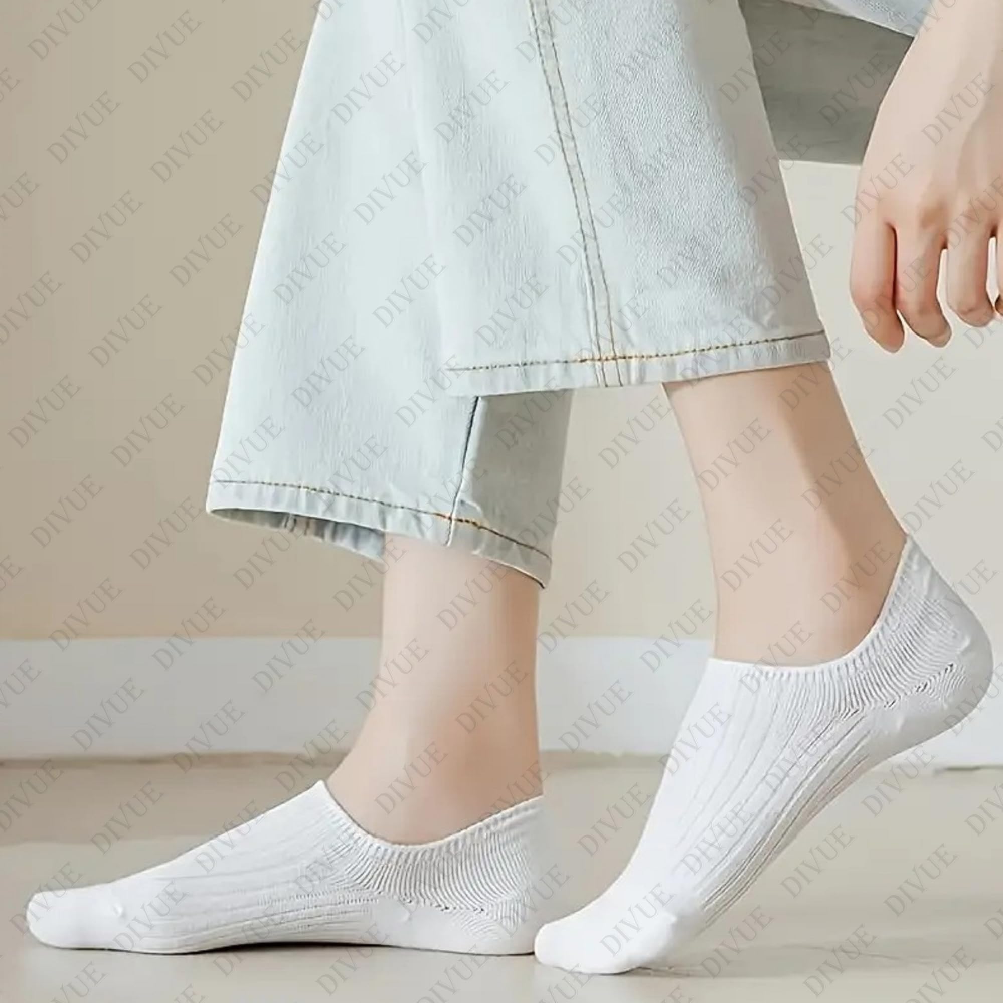 DIVUE Ankle Length No Show Socks for Men & Women | 6 Pair Multi Color Combo Pack | Soft Cotton Stretch Fabric | Breathable, Sweat Absorbent & Durable | Invisible Casual Sports Socks - Image 7 thumbnail