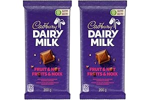 Cadbury Dairy Milk Fruit & Nut Chocolate Bars (Pack of 2) 200g/7.05oz