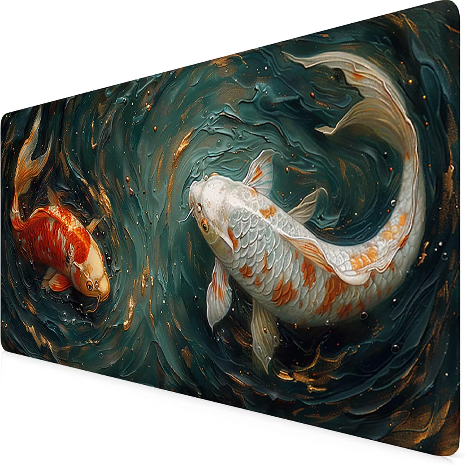 Pescare Tappetino Mouse Gaming xxl 1000 x 500 mm, Tappetino Scrivania Rosso Con Bordi Cuciti, Presa Stabile su Superfici Lisce, Impermeabile Antiscivolo Mouse Pad per Gaming Accessori Regalo j2-241