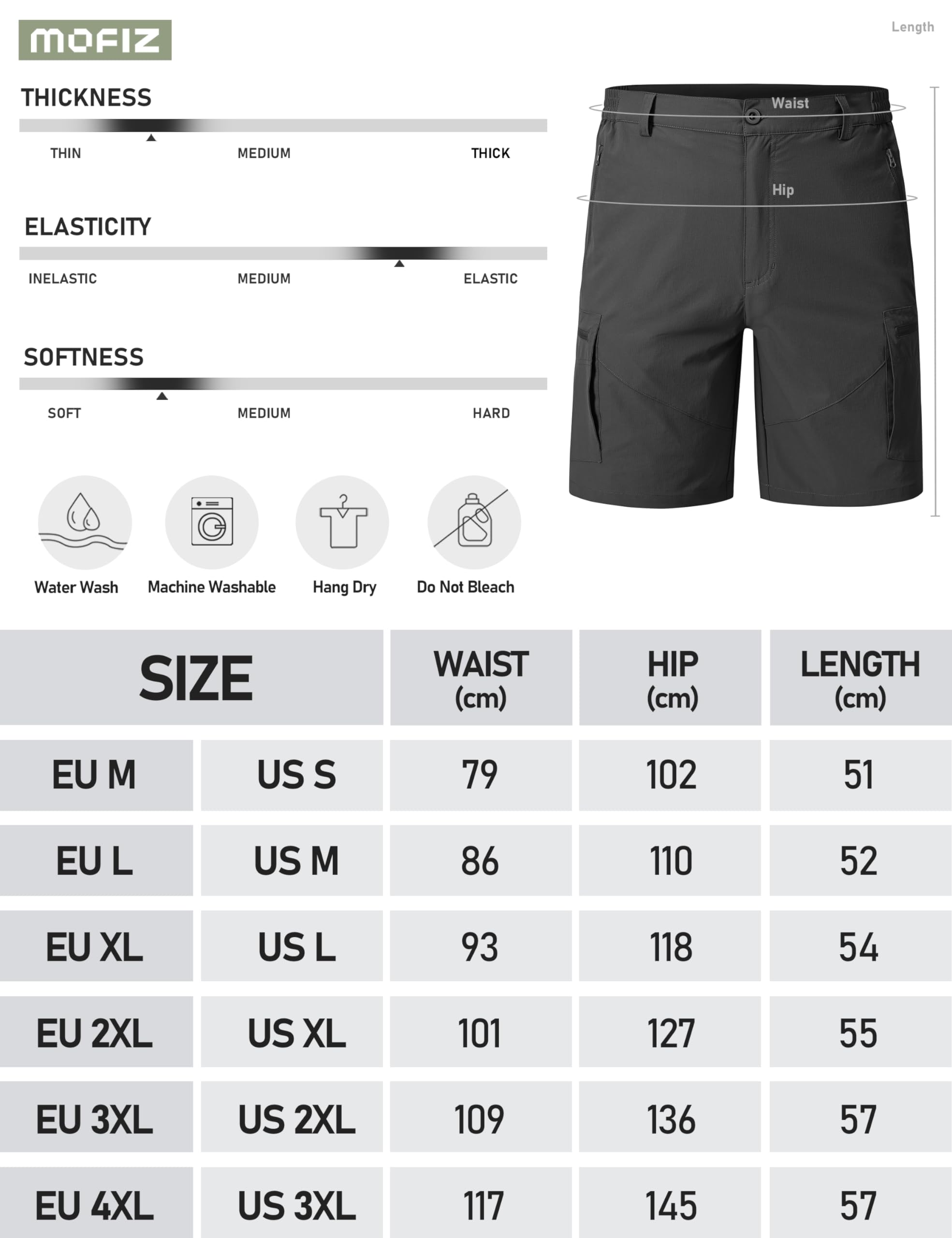 MoFiz Pantalones Cortos Cargo Hombre Pantalones Cortos de Senderismo Pantalones Cortos de Golf Deportivos Bermudas Ligero Secado rápido Exterior Pantalones Cortos con 5 Bolsillos