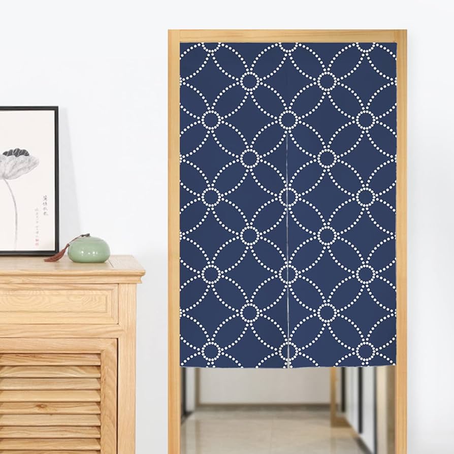 Amazon｜藍染め のれん B85*100cm 暖簾 絞り柄 おしゃれ ロング