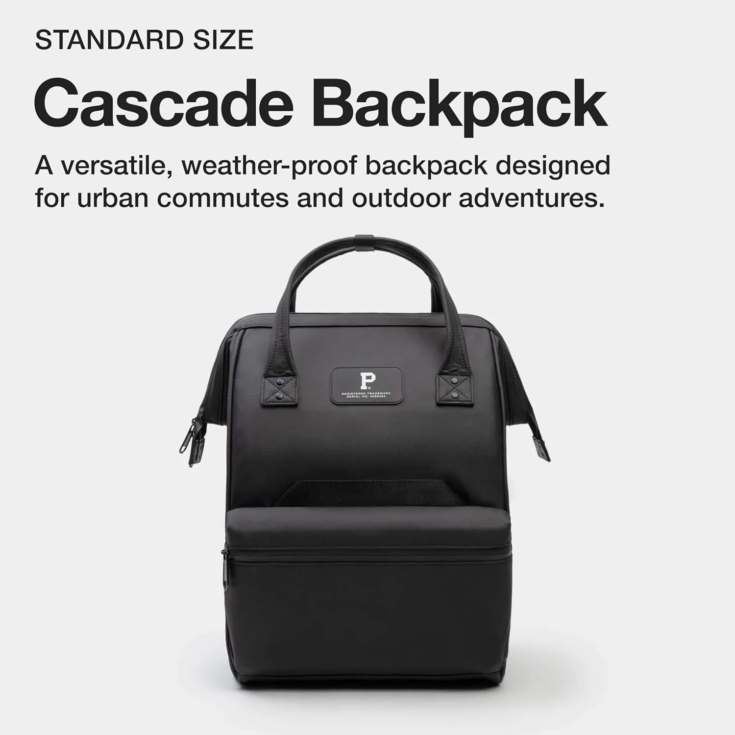 Portland Gear Cascade Backpack, Weather-Proof Construction, Perfect for Daily Use and Travel, Padded Laptop Sleeve and Adjustable Straps, Standard Size, 21L, Black