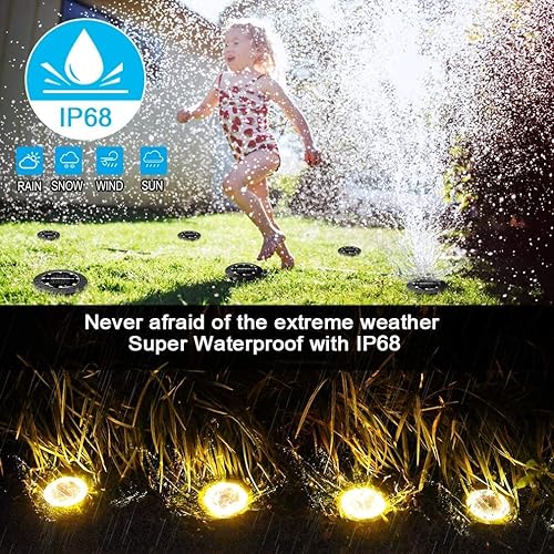 Miniatura 3 de Paquete de 2 luces solares LED impermeables para exteriores, luces solares de jardín para paisaje, camino, patio, pasarela, césped, entrada (blanco