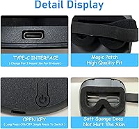 Vista 6 de Depointer Life Máscara LED con detección de gestos, máscara transformadora unisex con luz LED para disfraz, cosplay, fiesta, mascarada