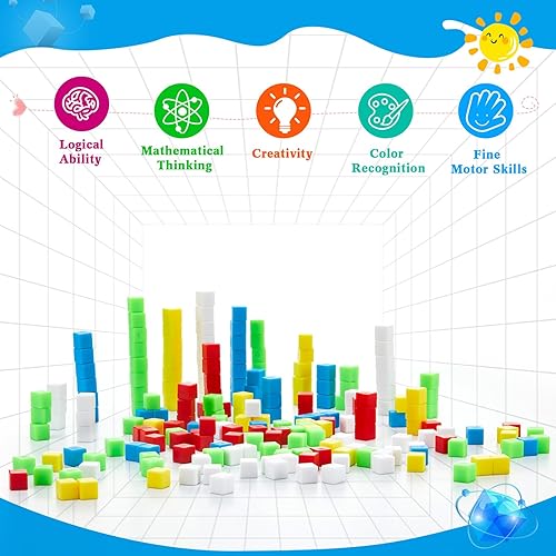 Miniatura 6 de Wettarn 2000 cubos de plástico para contar pequeños cubos de centímetro para aula, preescolar, enseñanza, clasificación, medición, aprendizaje, 5