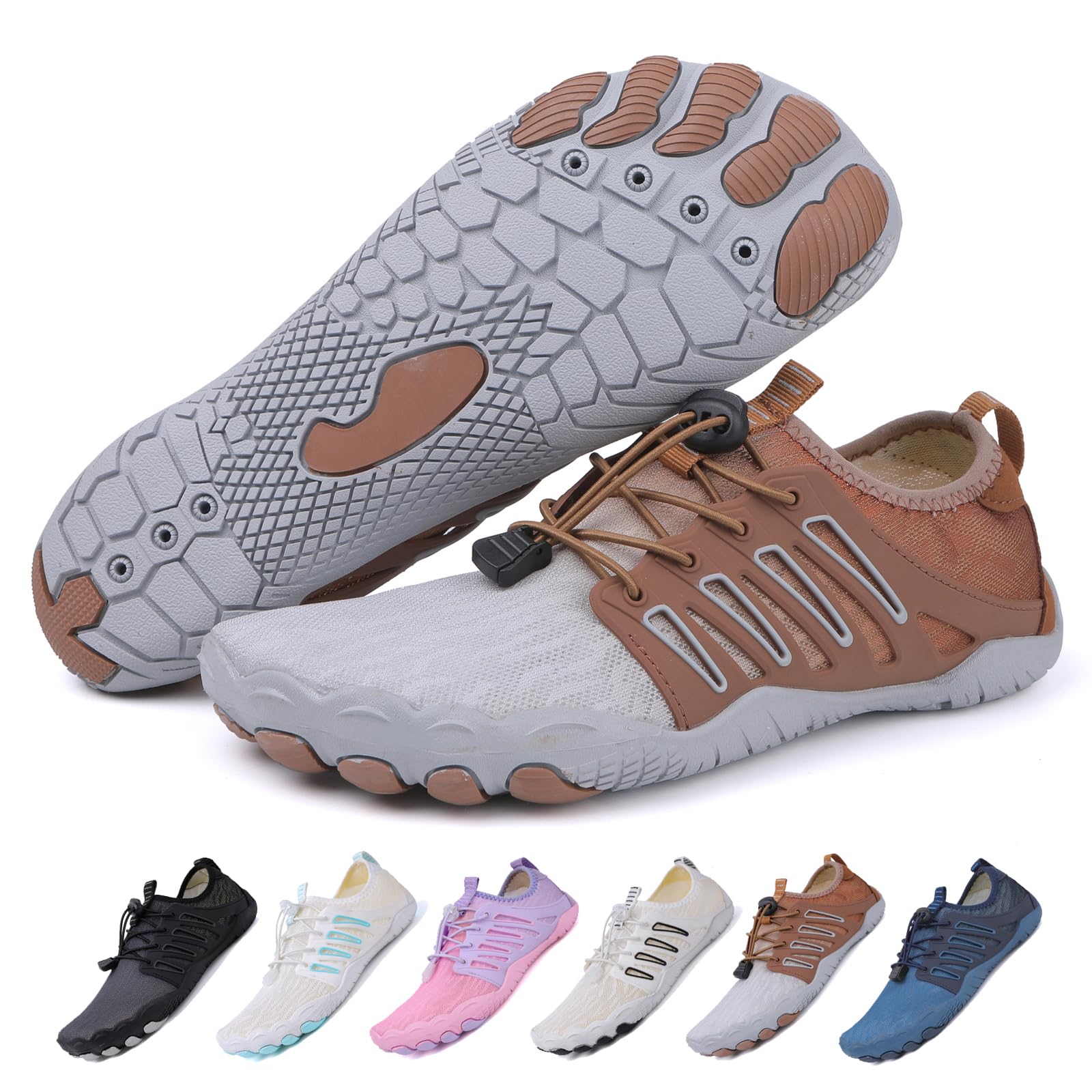 Hike Barefoot Shoes for Womens Men,Quick Dry Water Shoes,Beach Pool Aqua Swim Surf Hiking Walking Shoe,Non-Slip Athletic Footwear Wide Toe Water Shoe