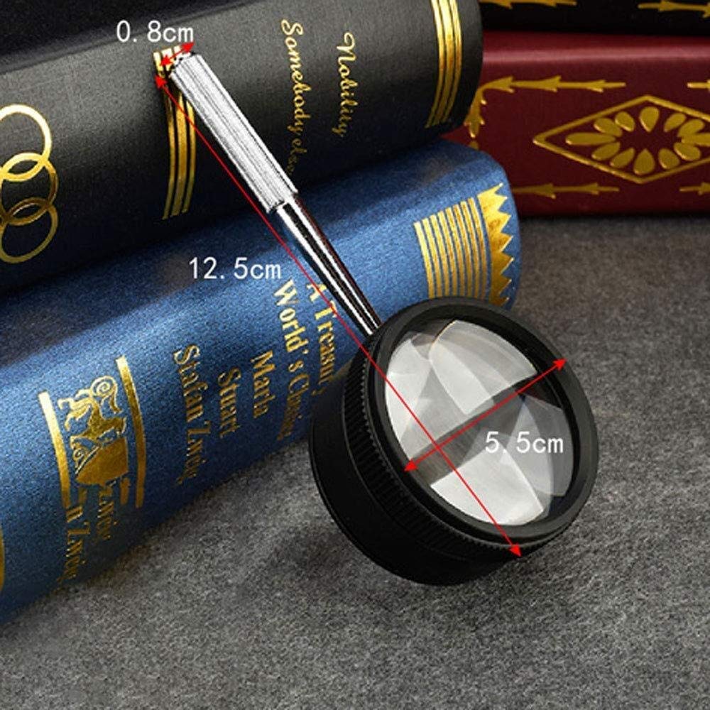 Okulary powiększające, edukacyjne lupy hobbystyczne, w całości z metalu ręczny starzec czytający szkło powiększające Hd optyczny 3 razy, oglądanie telefonu komórkowego dziecko studenci eksploracja