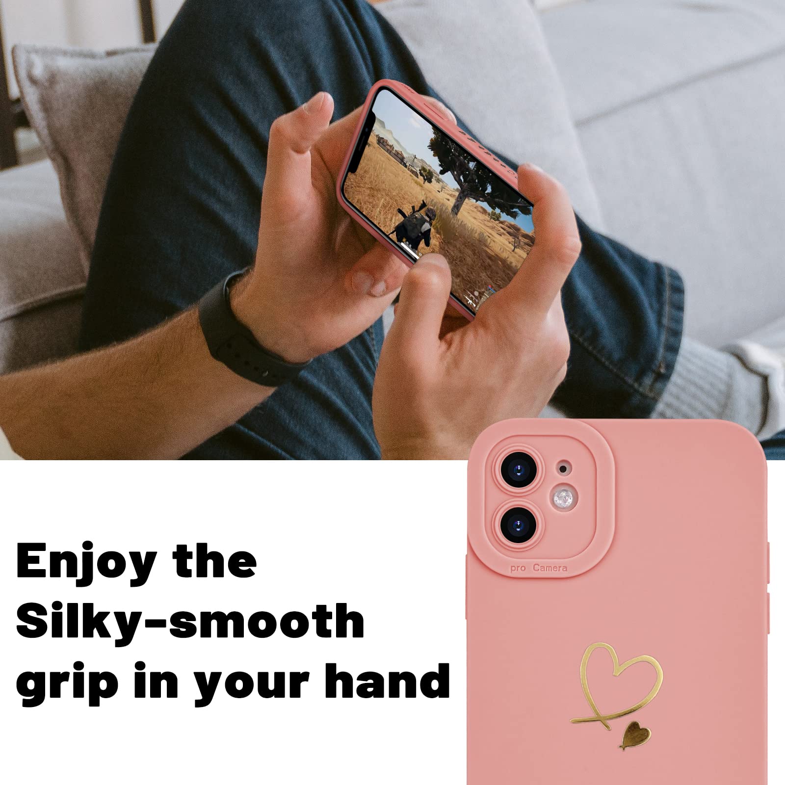 Cover Glitterata Per IPhone 11 – Newseego, Rosa Trasparente Con Stelle, Silicone TPU Morbido, Protezione Angoli E Fotocamera