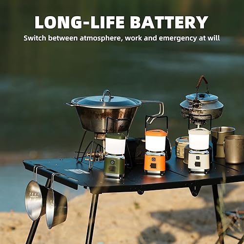 Miniatura 8 de Allspark Linterna LED recargable para campamento, 1000 lúmenes, 4 modos de luz, luces magnéticas para camping, linterna portátil brillante, luces