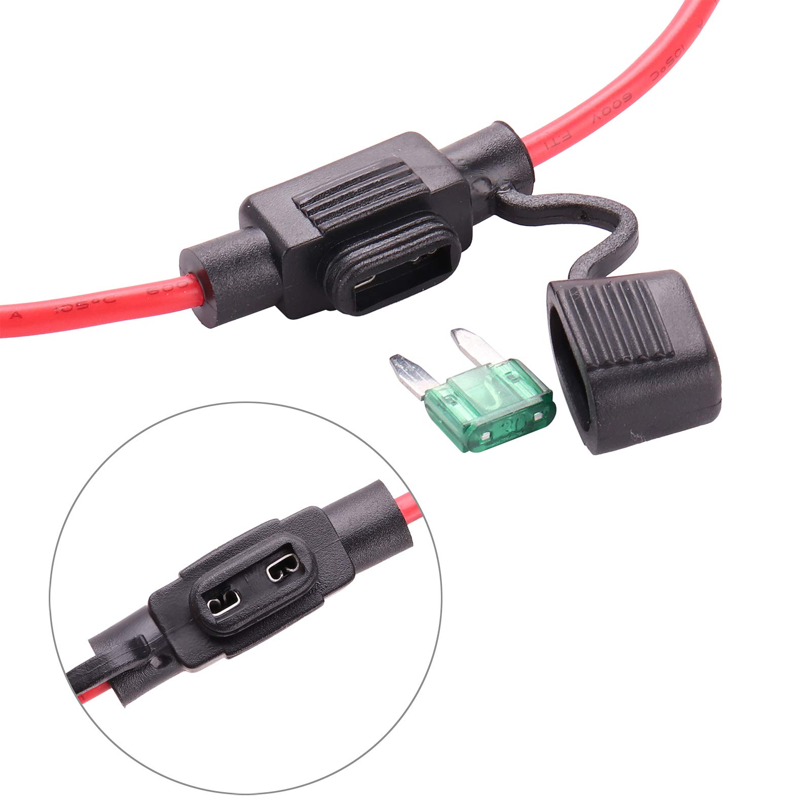 Lot 5 Porte-Fusible Mini Lame 12V 30A Imperméable - Protection Circuits Électriques Voiture Camion