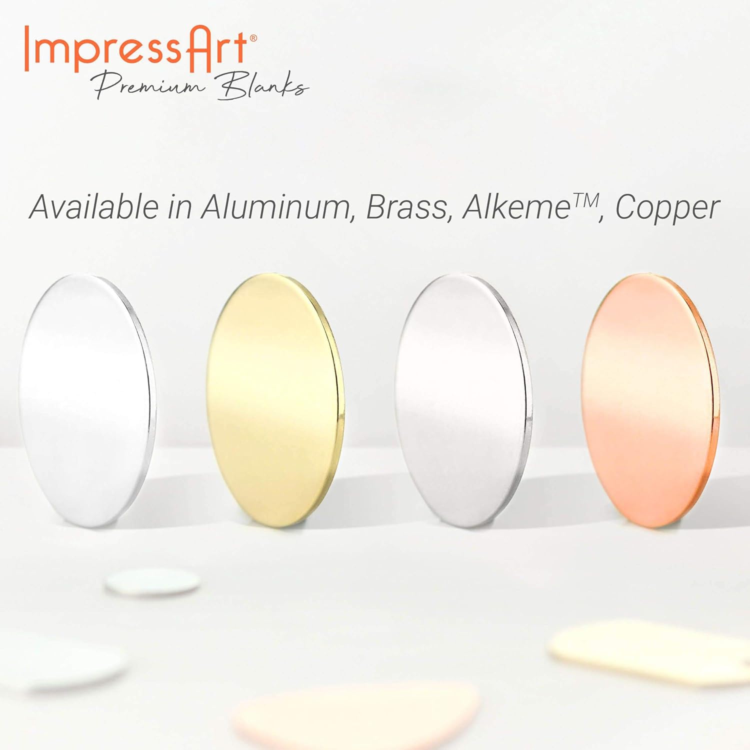 ImpressArt - Premium Metal Stamping Blanks for Metal Stamping and Jewelry Making (24 Pack) (1" Circle w/Hole, Alkeme)