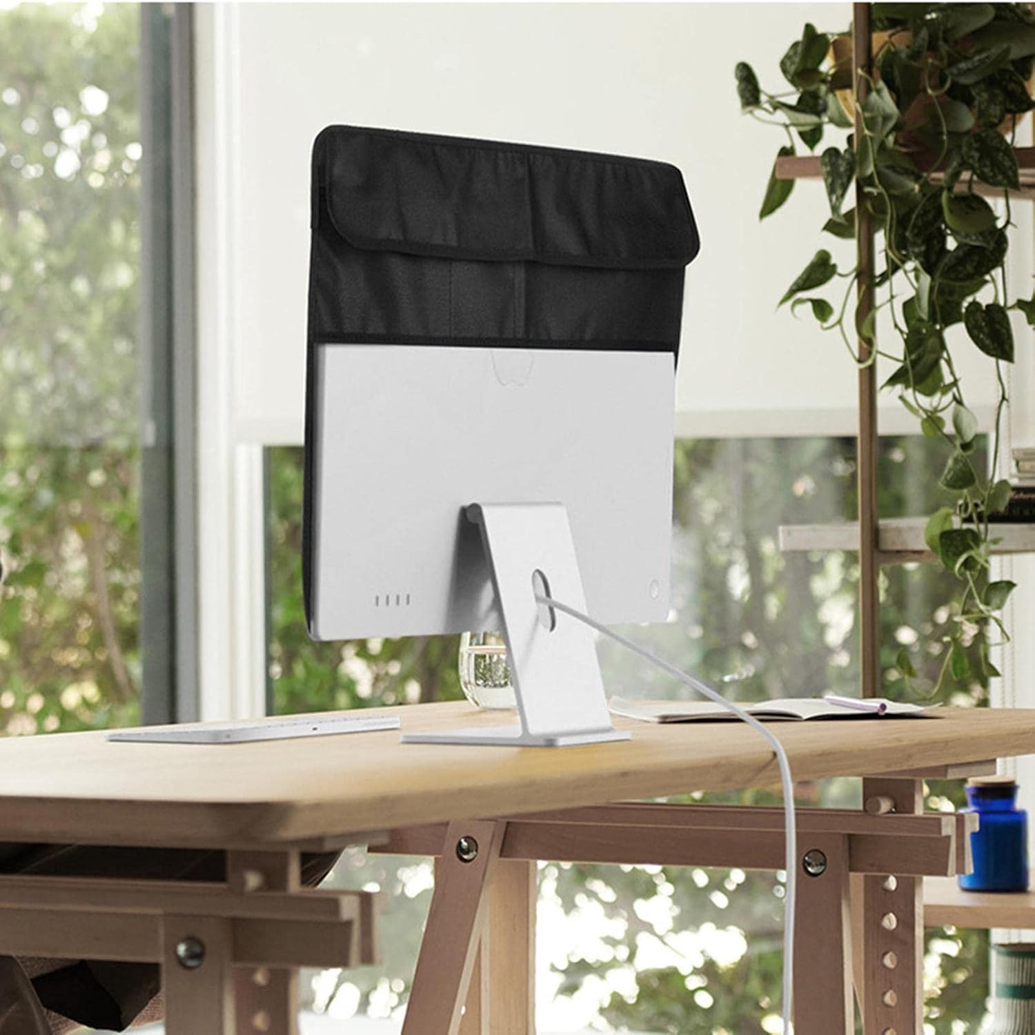 Panel Dust Cover for IMAC 24 Inch, Computer Monitor Cover Nylon + PU Leather + Soft Lining Cover Screen and Accessories