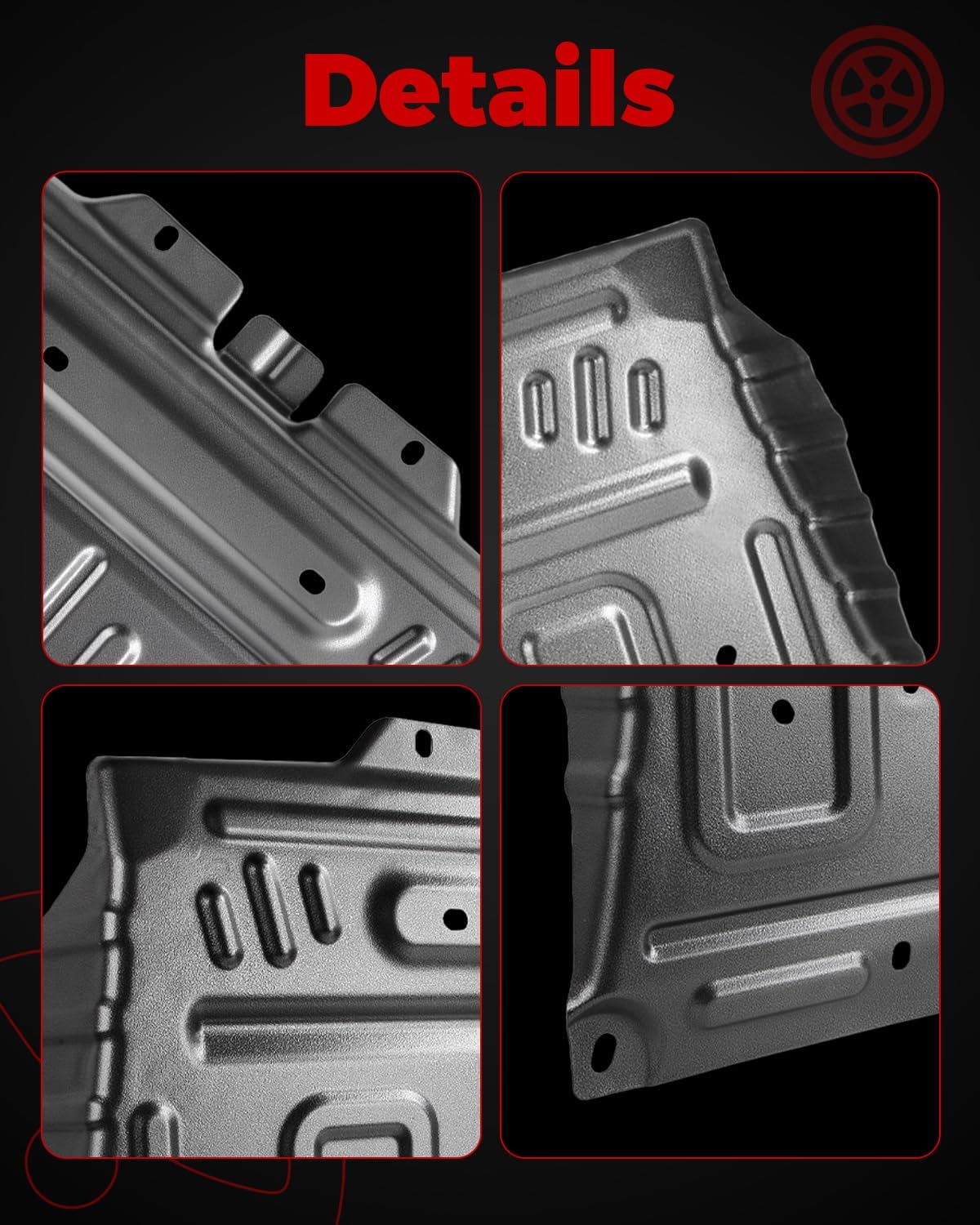 ML3Z-7222-D Engine Splash Shield Manganese Steel Compatible with 2015-2020 F150 Front Engine Splash Shield Under Cover Upgrade