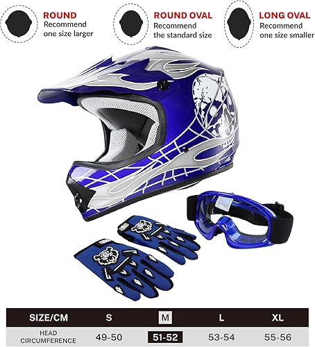 Miniatura 5 de SLMOTO Dot Casco para Jóvenes Niños Casco de Motocross Todoterreno Calle Casco de Motocicleta Casco de Bicicleta de Tierra Motocross ATV Diseño de
