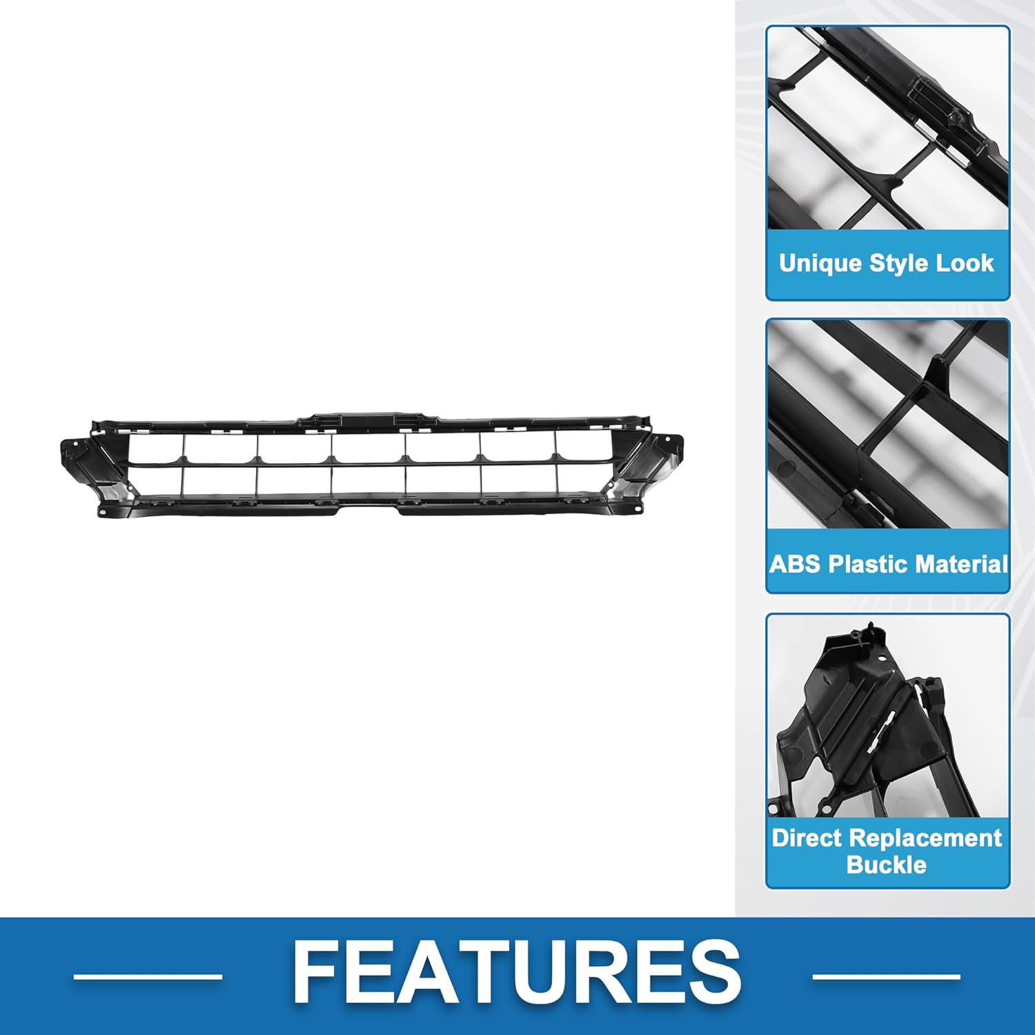 Front Hood Bumper Grille Grill Front Bumper Lower Grille for Honda Civic 2019 Sedan Black