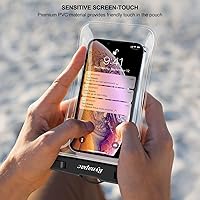 Vista 2 de Bolsa de teléfono impermeable - Funda para celular de 8.5 pulgadas a prueba de agua para viajes a la playa, artículos imprescindibles, soporte