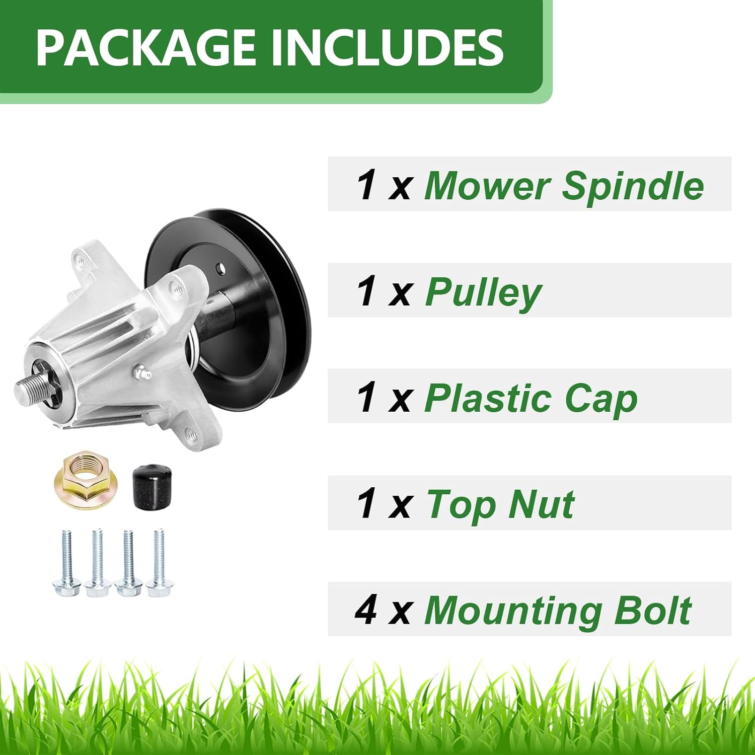 918-06980 618-06980 Deck Spindle Assembly Fit for 50 inch Zero Turn Mower Cub Ca det ZT1-50 RZT-L50 RZT-S50 XT1-GT50, Troy Bilt Mustang 50, Craftsman G8200 Z550, with Nut (1 Pack)