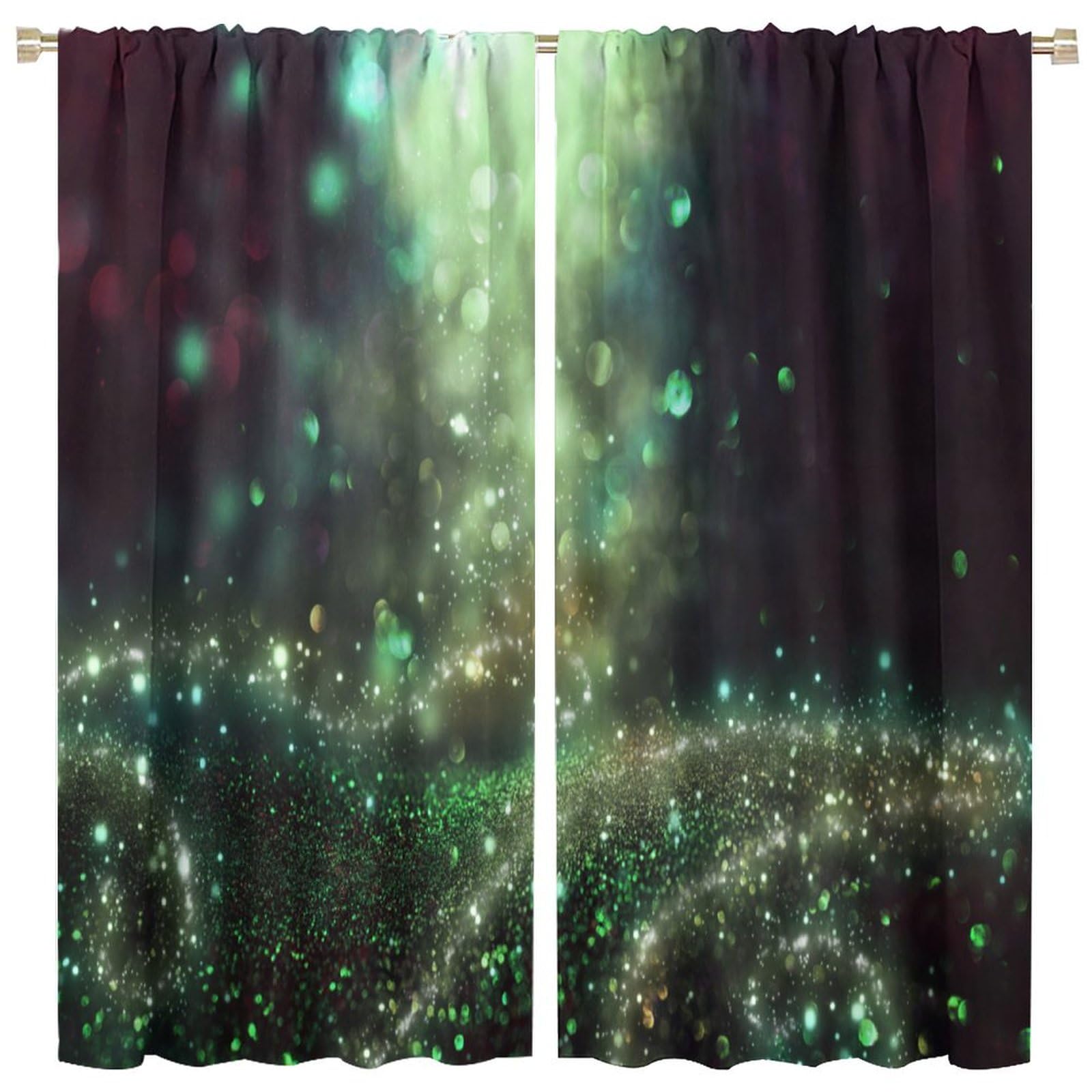 Firefly Blackout Window Curtain,Abstract and Magical of Sparkling Fireflies Flying in The Forest at for Baby Boys Bedroom Nursery Children Drapes 2 Panels 84x84in