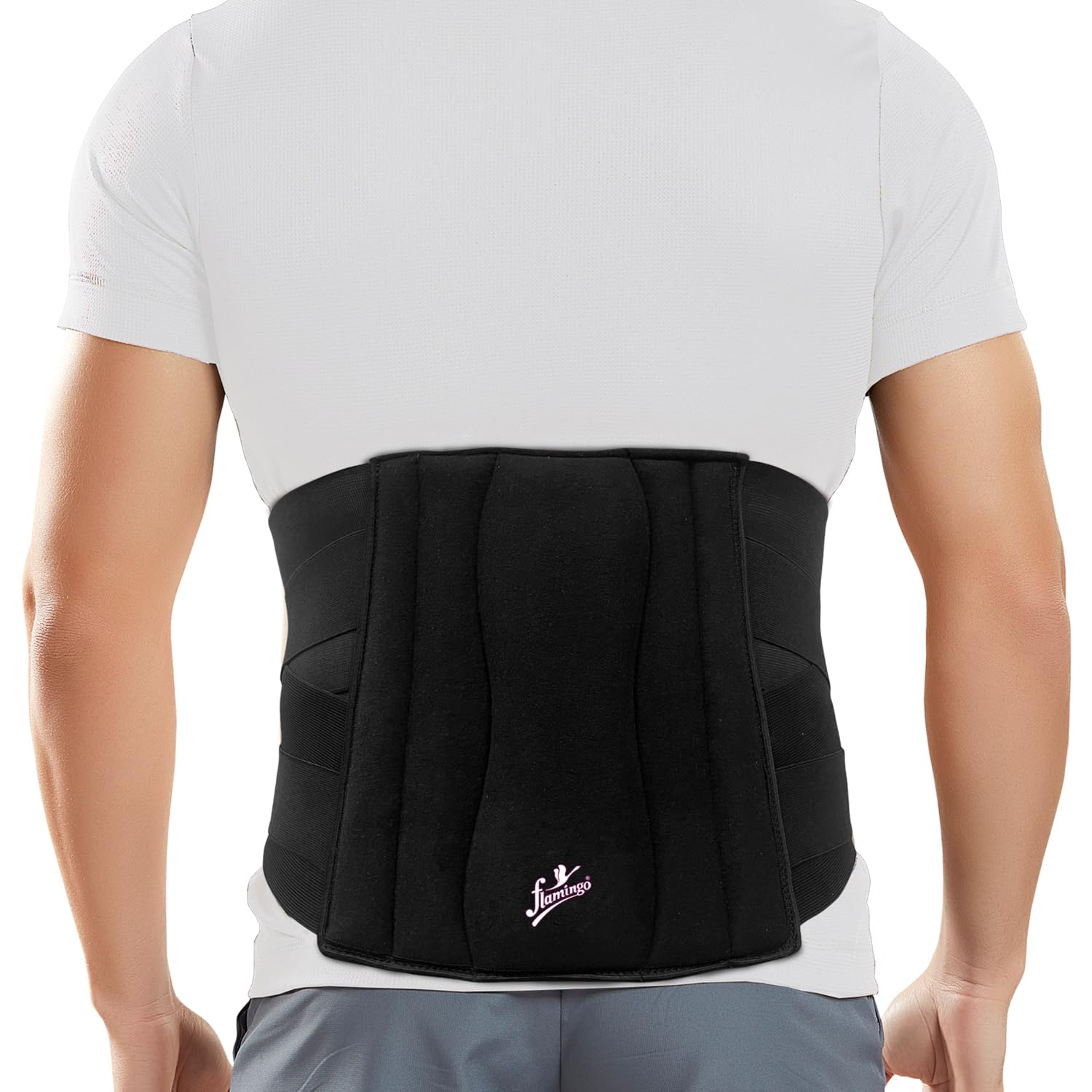 Flamingo Advanced Lumbo Sacral Belt for Low Back Pain, Waist & Back Support | Lumbar Sacral Belt for Sprain, Strain, Injury Recovery, Posture, Spine Alignment | Black | Size - Large |-image-21