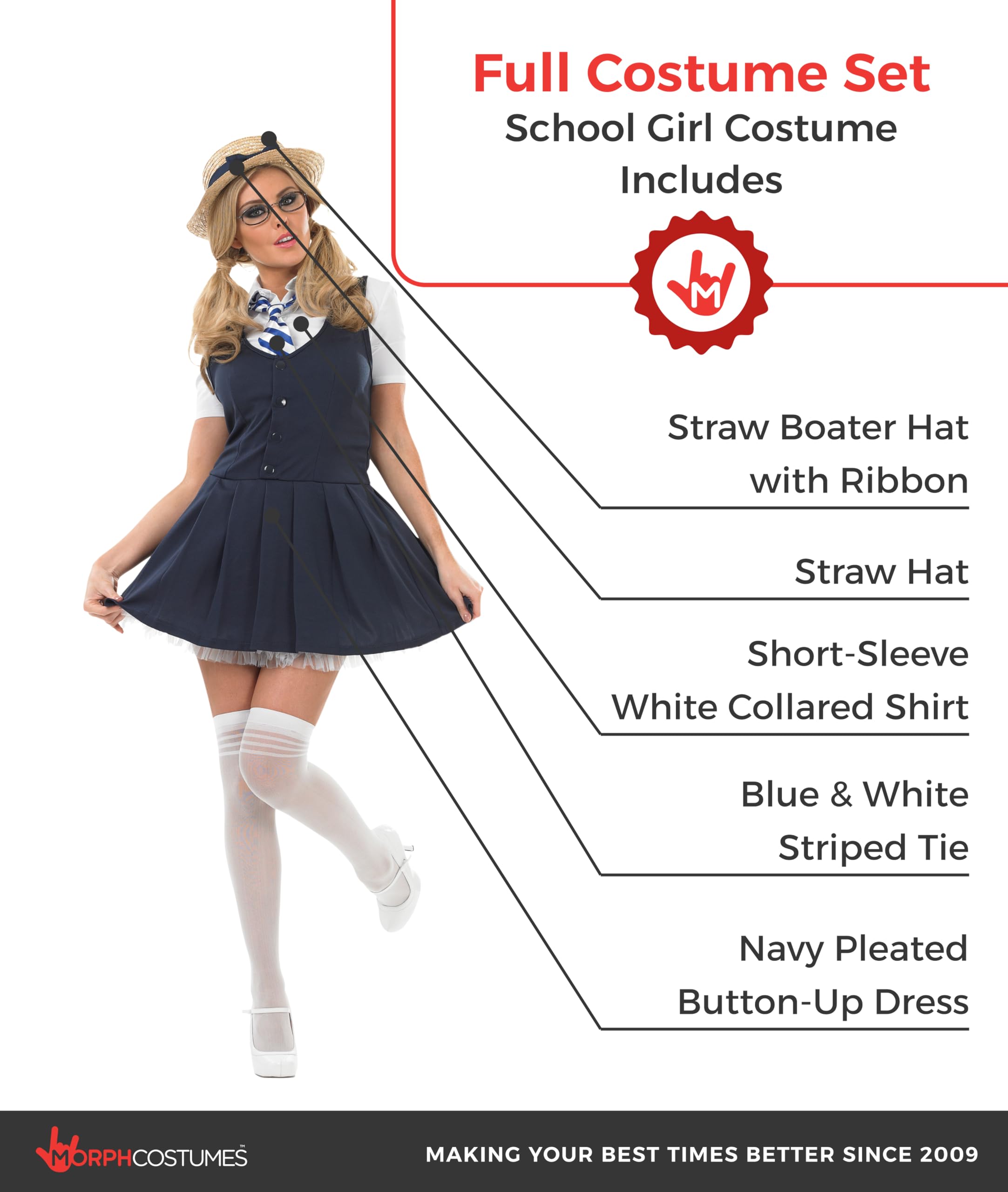 Fun Shack Disfraz Colegiala Mujer, Disfraz Escolar Halloween Mujer
