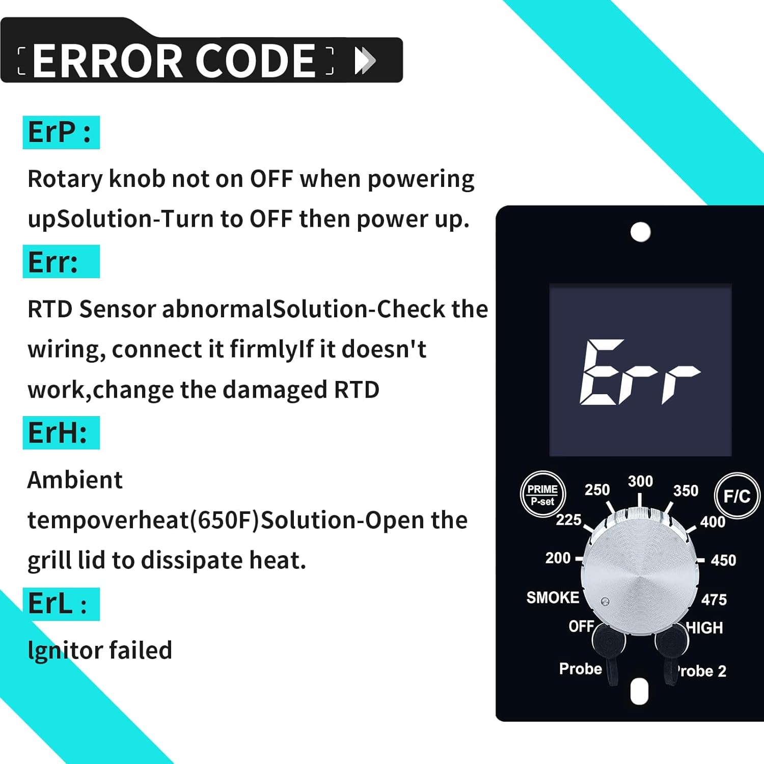 Universal PID UpgradeTemperature Control Board for Pit Boss, Traeger, Z Grills - Replacement Enhanced Component with 2 Responsive Meat Temperature Probes
