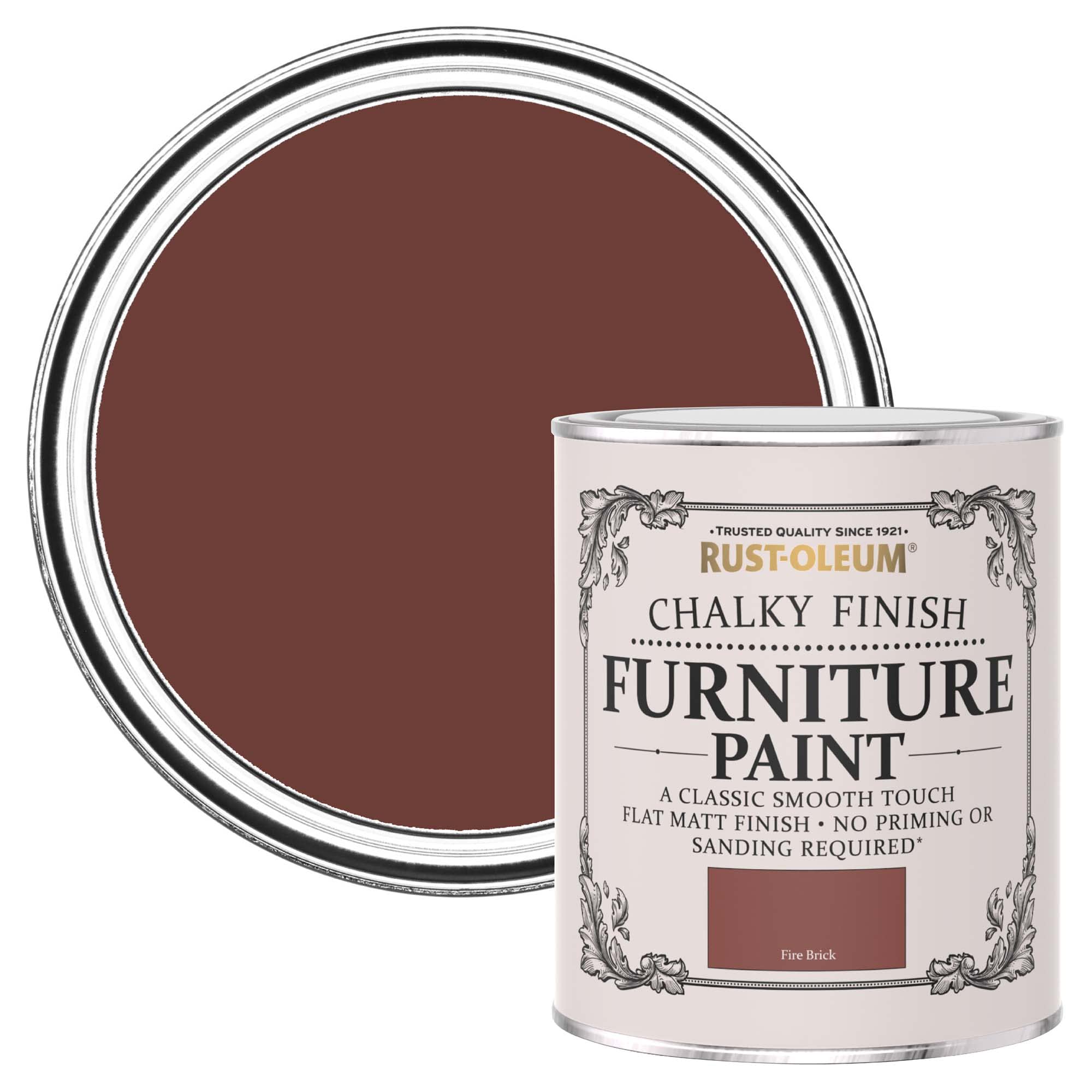 Rust-Oleum Fire Brick Red Upcycled Furniture Paint In Chalky Finish - 750Ml