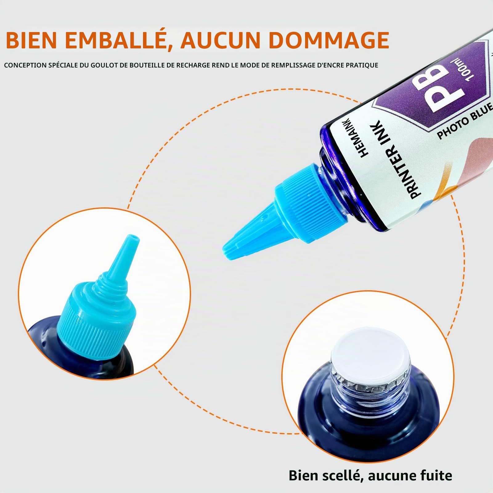Cartouches d'encre rechargeables et 5 bouteilles d'encre compatibles pour imprimante Canon PGI-580XXL CLI-581XXL Pixma TS6150 TS6250 TS6251 TS6350 TS6351 TS705 TR7550 TR8550 TS9150 TS9155