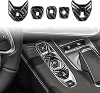 Vista 1 de Cubierta de fibra de carbono, para botón de palanca de cambios de automóvil, para consola central C8, decoración para Chevrolet Corvette C8 2020