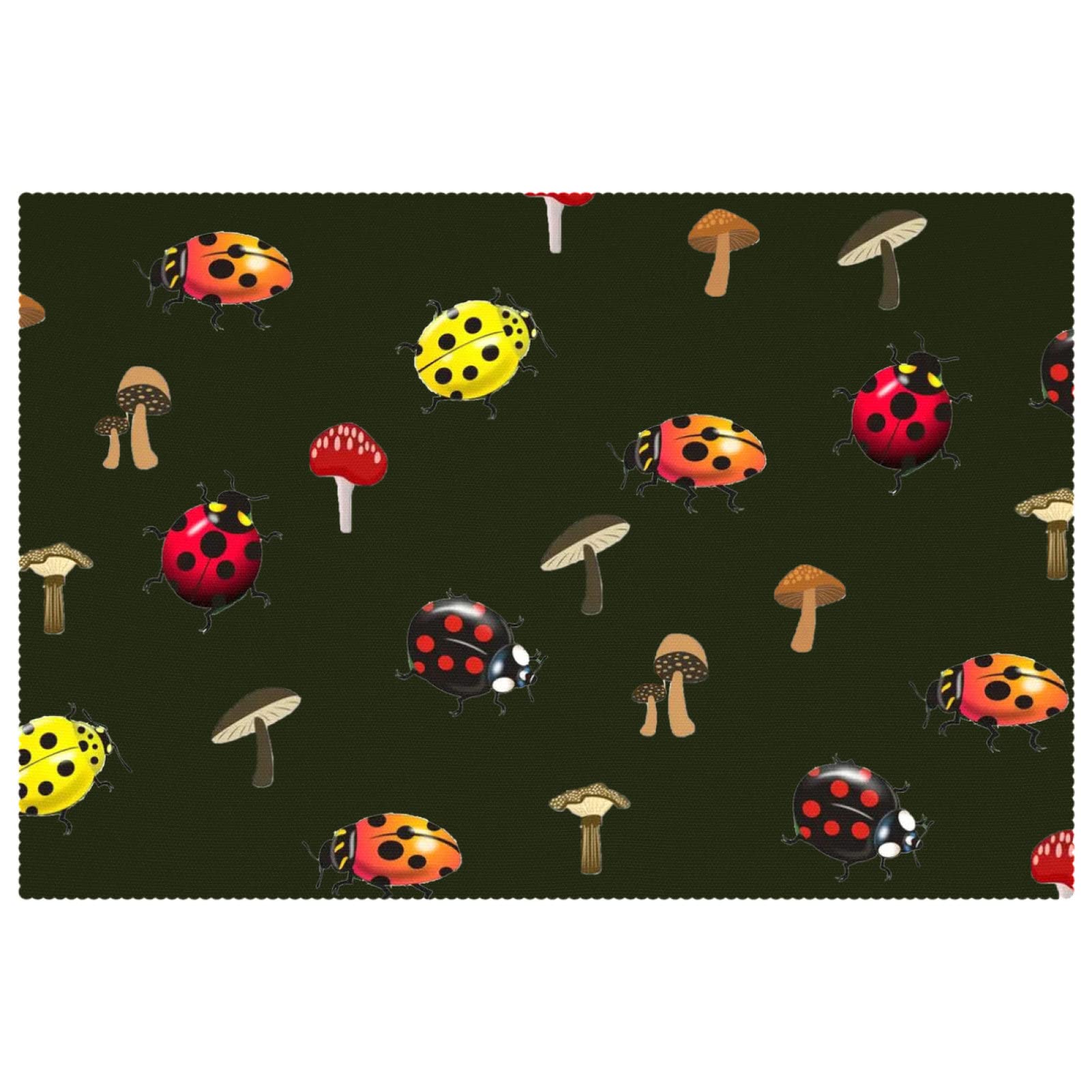 Sets de table coccinelle antidérapants et résistants à la chaleur pour cuisine