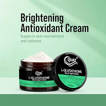 Glutathione Day & Night Face Cream with Vitamin C Brightening Moisturizer for Even Tone, Dark Spot Care & Antioxidant Hydration Lightweight Daily Skincare for Men & Women, 50g