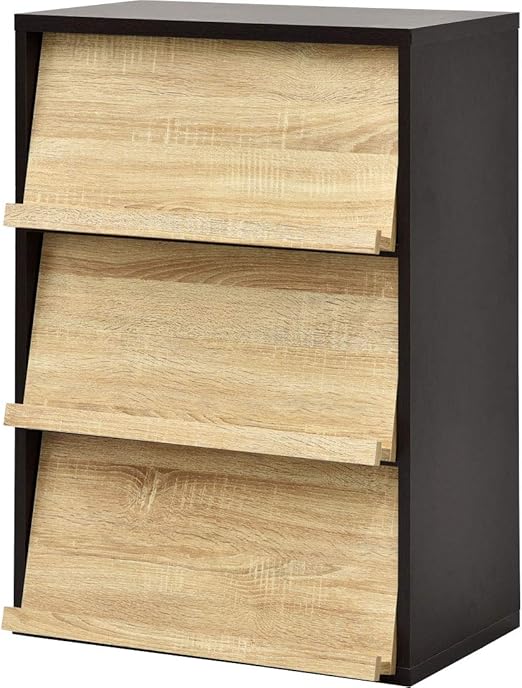 Amazon ワイエムワールド ディスプレイラック 本棚 フラップ扉 3枚扉 ツートンｂ Dsp3 本棚 オンライン通販